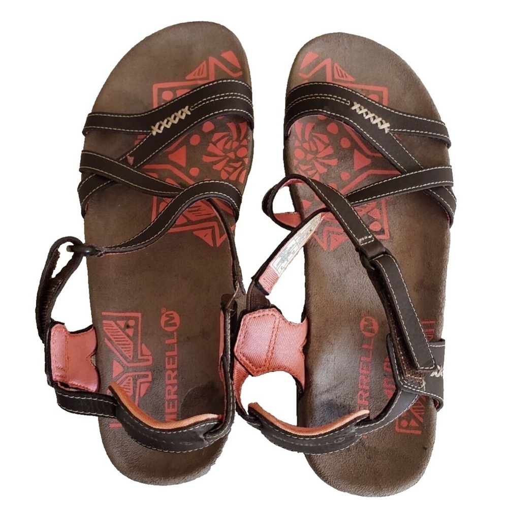 Merrell Brown Sandspur Leather Performance Sandals - Picture 5 of 9